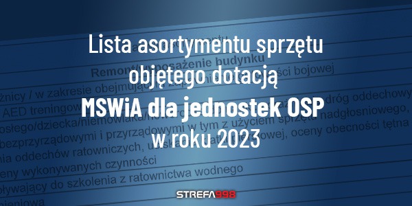 Dotacja MSWiA dla jednostek OSP w roku 2023